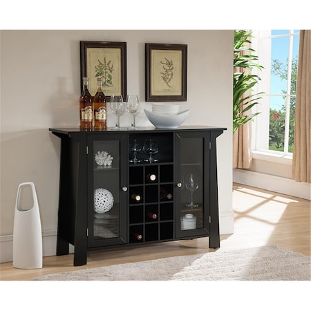 Kb KB WR1352 30 x 42 x 12 in. Wood Storage Wine Cabinet - Black WR1352
